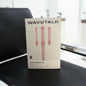 Wavytalk Pro Rotating Curling Iron Set Pink NIB Sealed Box